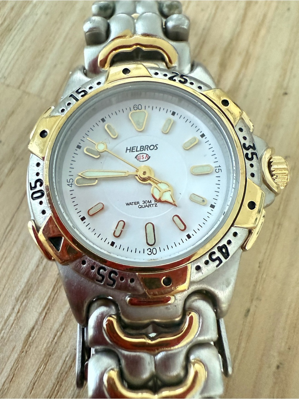 Helbros ladies two tone watch NEW BATTERY